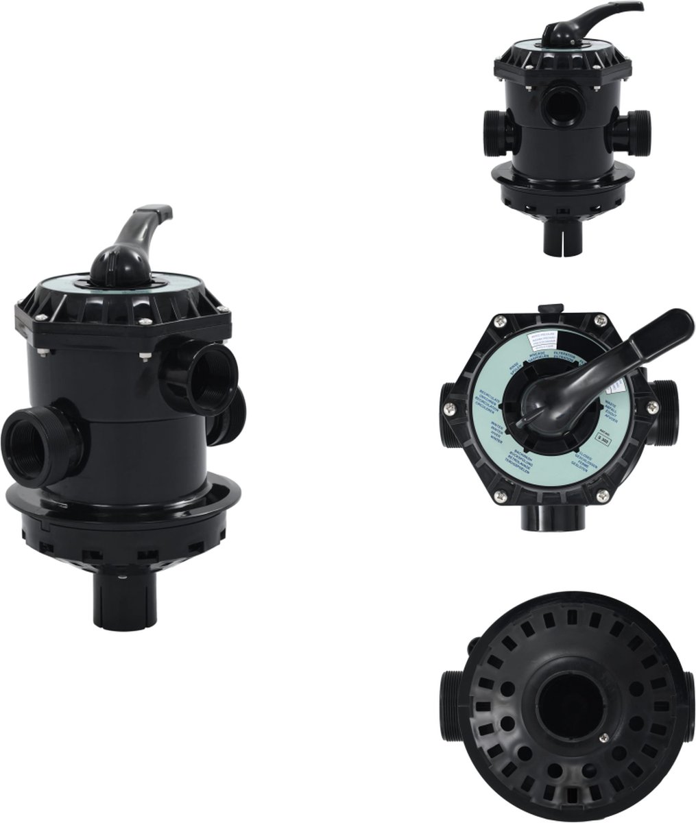 vidaXL Multipoort Ventiel – Multipoort Ventielen – Zwembadzandfilterventiel – Zwembadzandfilterventielen – Multipoortventiel voor zandfilter 6-weg 1-5 ABS