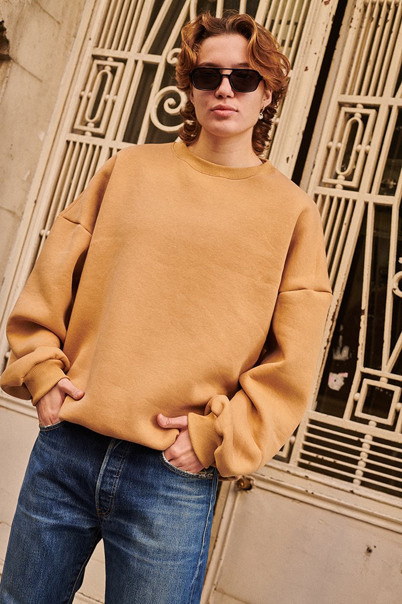 Retro Oversized Camel Sweater Unisex