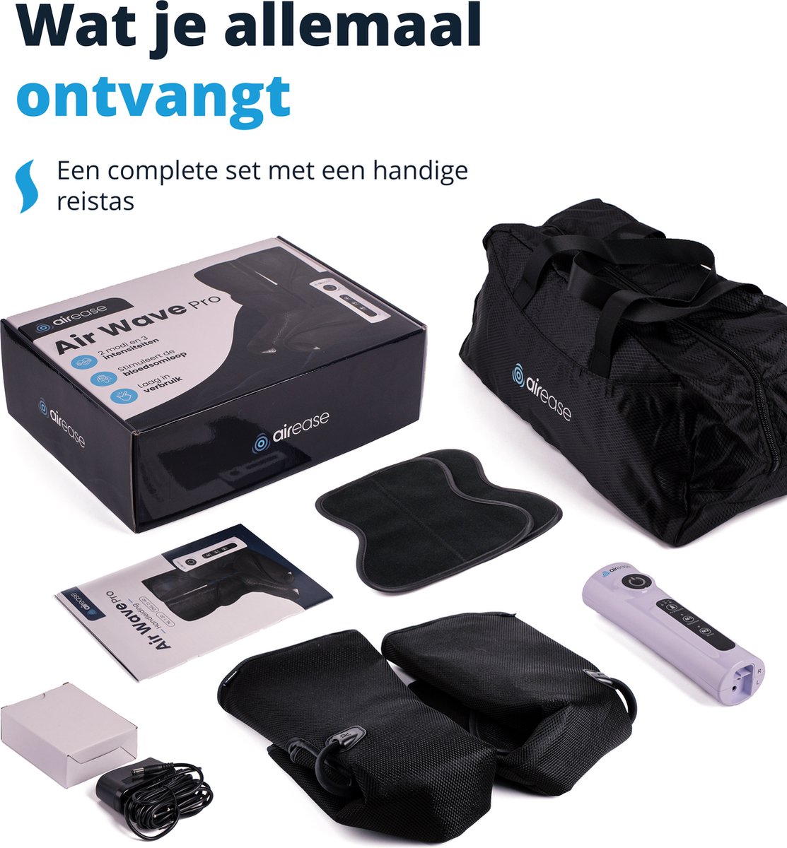 Air Ease® Air Wave Pro - Professioneel Beenmassage Apparaat - Voetmassage Apparaat - Op Luchtdruk - Met NL en ENG Handleiding thumbnail 8