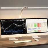 Lampes District® - Lampe de bureau LED dimmable - LED de protection des yeux - Lampe de travail flexible - 5 modes d'éclairage et 5 niveaux de luminosité - Wit