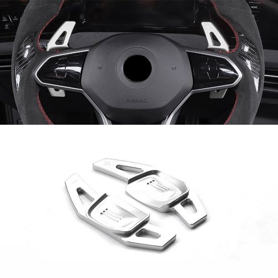 HIBEYO 2 stuks stuurwieltjes, verlenging paddles, stuurwiel voor BMW 3-serie, 5-serie, 7-serie, 2, 4, 6, X5, X6, X4, X1, vervangingsset shift paddles, shifter, verlenging, aluminiumlegering, rood