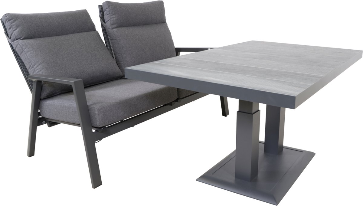 Lesli Living Ohio loungebank - verstelbaar - aluminium - antraciet