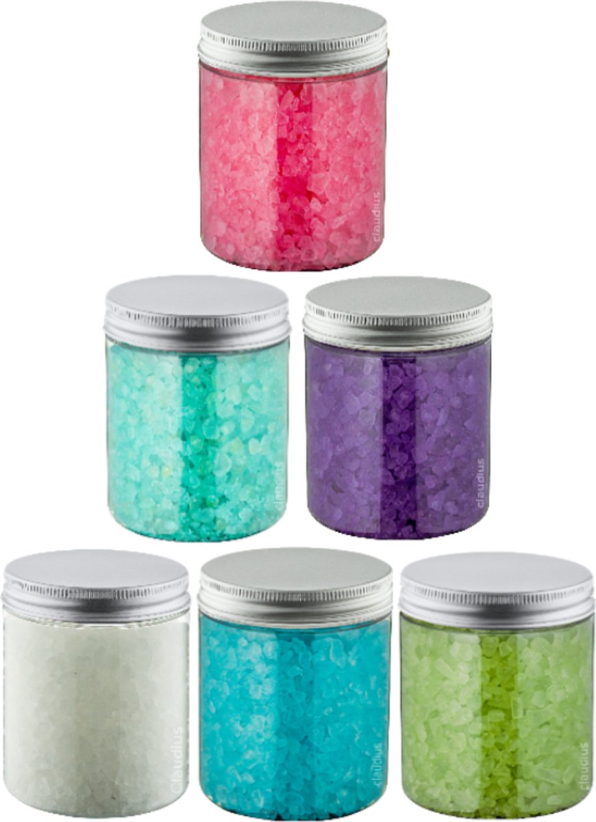 Goedkoopste Badzout - 300 gram - set van 6 verschillende geuren Relaxing Moment, Eucalyptus, Opium, Hamam, Lavendel en Rozen