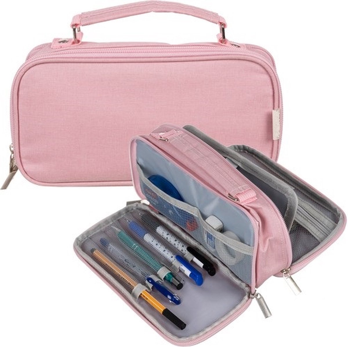 SIEPS Etui - Pennenzak - Etui Jongens - Etui Meisjes - Schoolspullen - Etui voor School - Roze