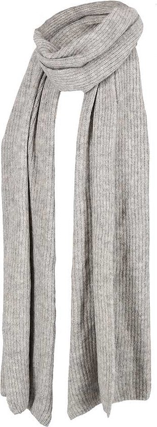 Sarlini - Écharpe Femme - Côtelé - Taille Unique - Grijs