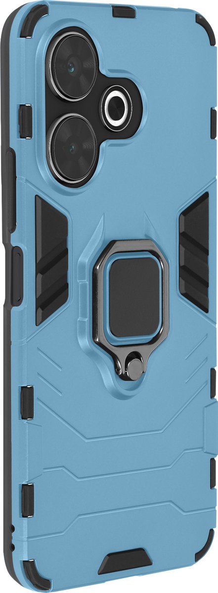 Avizar Hoesje Geschikt voor Xiaomi Redmi 13 Antischok Ondersteuningsring, Bleekblauw