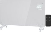 Auronic Elektrische Kachel – Convectorkachel met Thermostaat en Afstandsbediening - Glazen Paneelverwarming - 2500W Heater - Wit