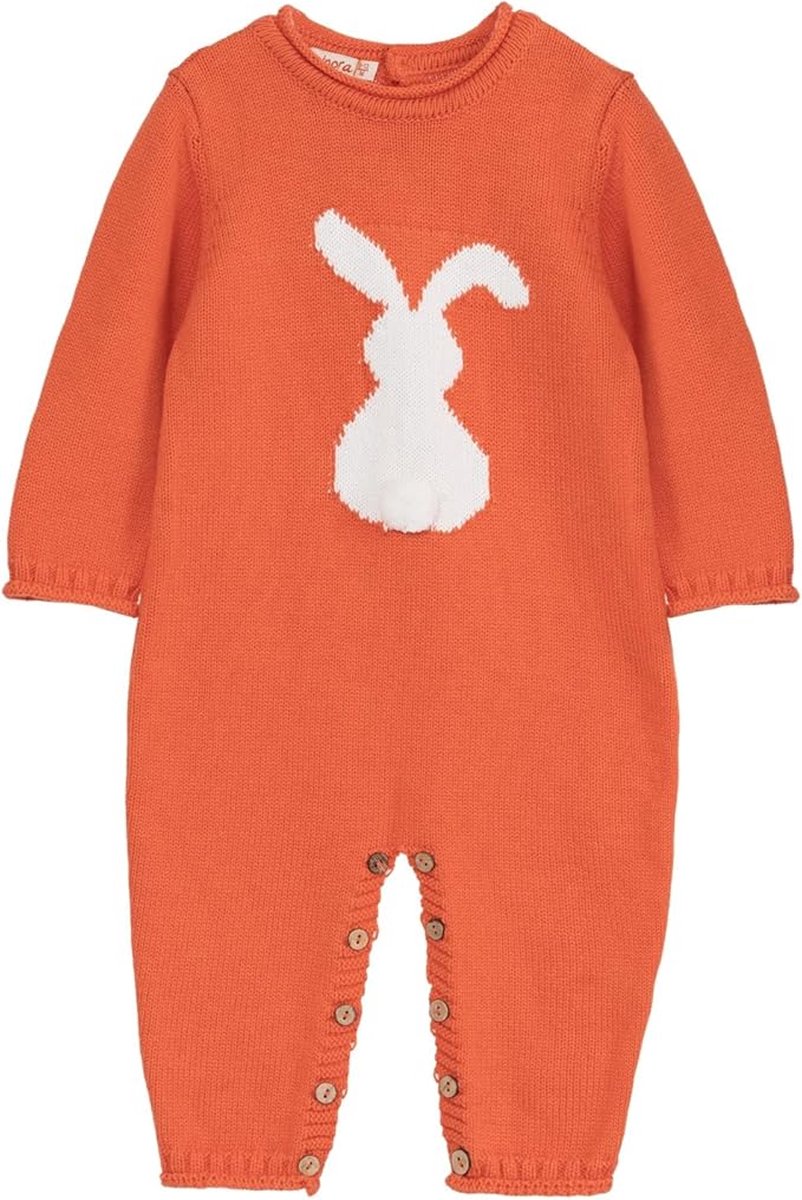 Minora gebreide unisex boxpakje- Baby jongens en meisjes- Maat 68- 4/6 maanden-Newborn overalls winter- Konijn patroon romper- Baby kleding jongens-Kraamcadeau- Sinterklaas