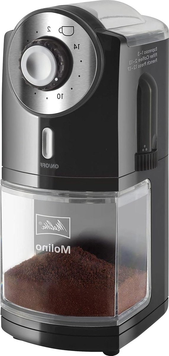 Koffiemolen Elektrisch Maalwerk Zwart Maalgraad Instelbaar