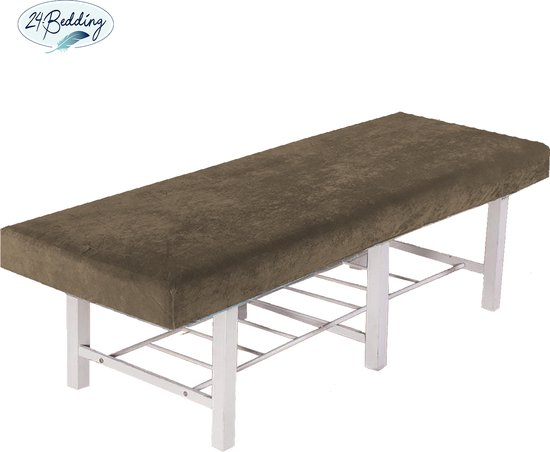 24-Bedding - Hoeslaken table de massage - Drap housse table de massage Tissu éponge - 70x200-210 cm Marron Taupe