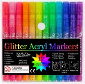 Glitterstiften - BellaLine - 3mm tip - Acryl - Marker - Glitter kaarten - Glitter Stiften - Glitterpennen - Speelgoed - Happy Stones - kleuren - Verjaardag Cadeau - Intense kleuren - creatief - kinderspeelgoed - Glitterpennen voor kinderen