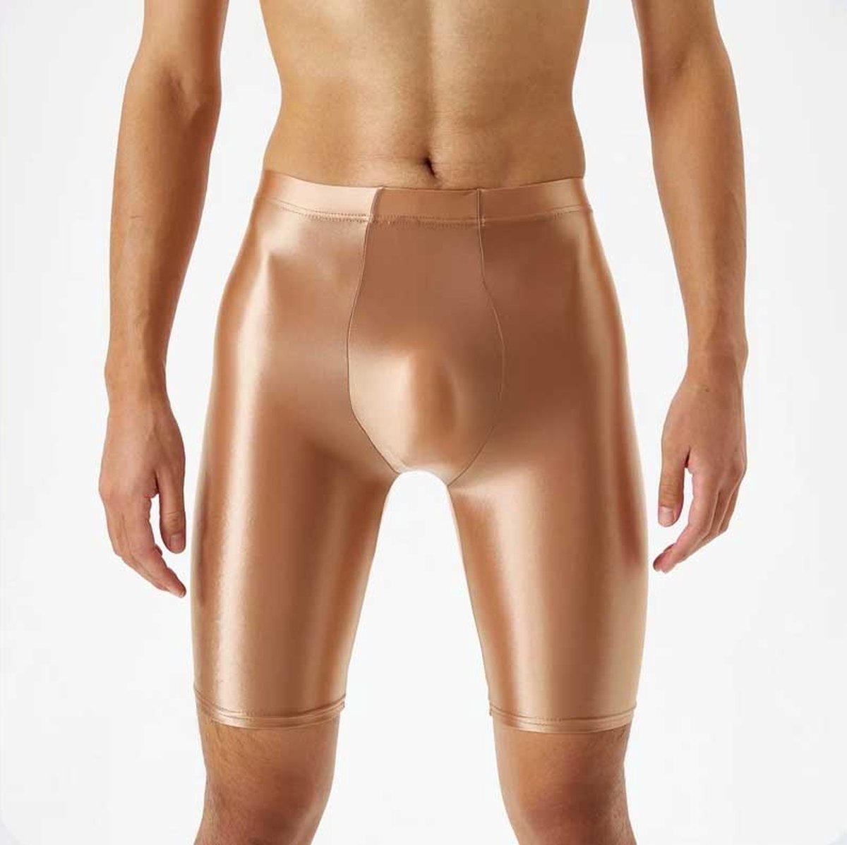 Goedkoopste Strakke Glanzende Herenshort – Stretch Boxer – Erotische broek - Goudkleurig