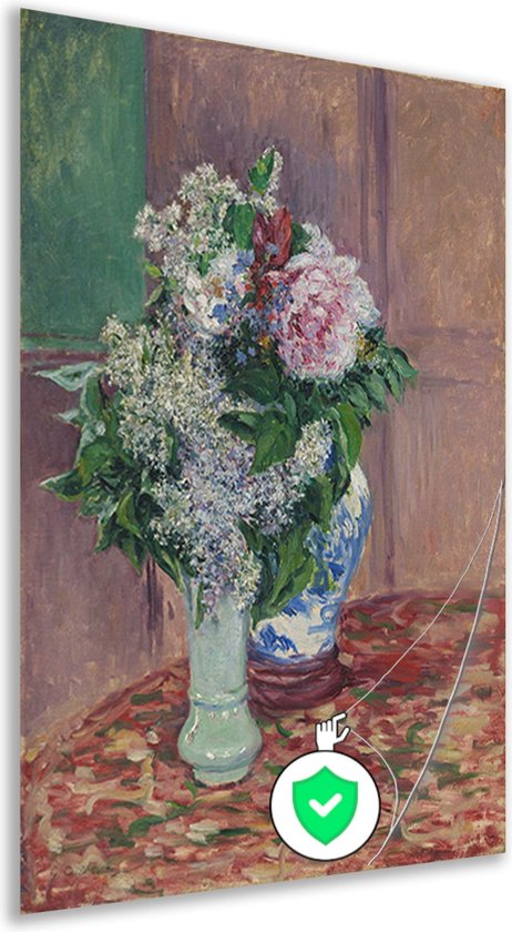 Lilas et pivoines dans deux vases - Décoration murale Gustave Caillebotte - Affiches Fleurs - Affiche maîtres anciens - Décoration murale moderne - Affiches chambre - Affiche Décoration salon 50x75 cm