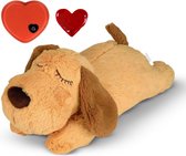 Rirri Knuffel Hond met Hartslag - Puppyknuffel - Hondenknuffel voor Puppy - Inclusief Warmte Pad