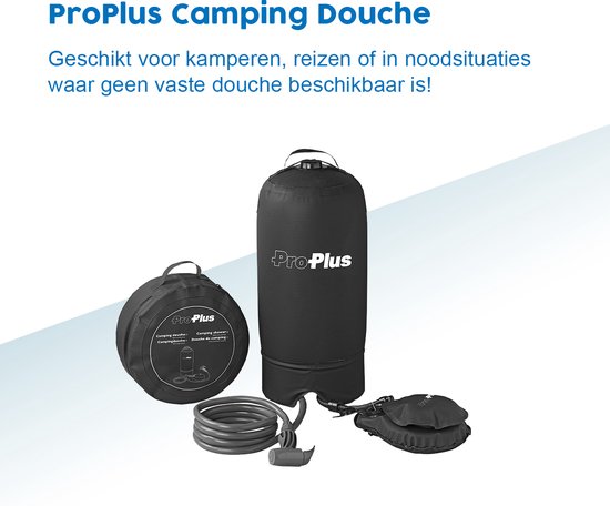 ProPlus Camping Douche - 11 Liter - Kampeerdouche - Draagbare Douche - Campingdouche - Buitendouche - Voetpomp - Inclusief Draagas van ProPlus — afbeelding 2