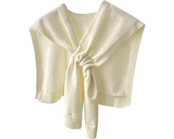Sjaal Dames Omslagdoek - poncho - Halsdoek Dames - Scarves - Dames Neksjaal - Omslagdoek - Dames Sjaal - Luxe Cadeau - Effen - Damens - Sjaal Met Lus - Gebreid - Lichtgewicht - Lente Zomer Strand Weekend Casual Feestelijk Avondjurk Stola - Cosy Chic