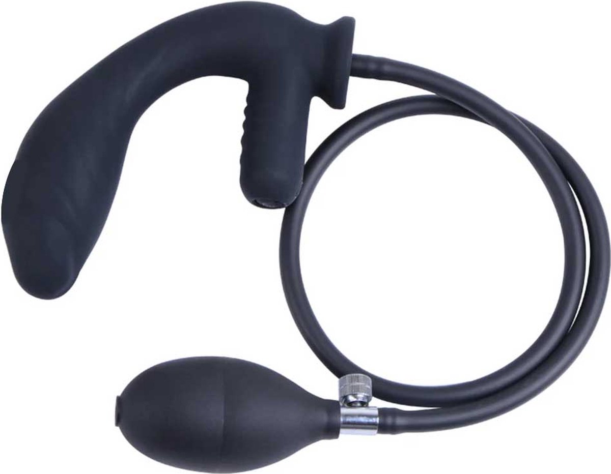 Goedkoopste Dubbele opblaasbare vibrerende buttplug voor vrouwen - Anale en vaginale ingang - 10 Vibratiestanden - Siliconen - XXL Anale plug - Voor haar