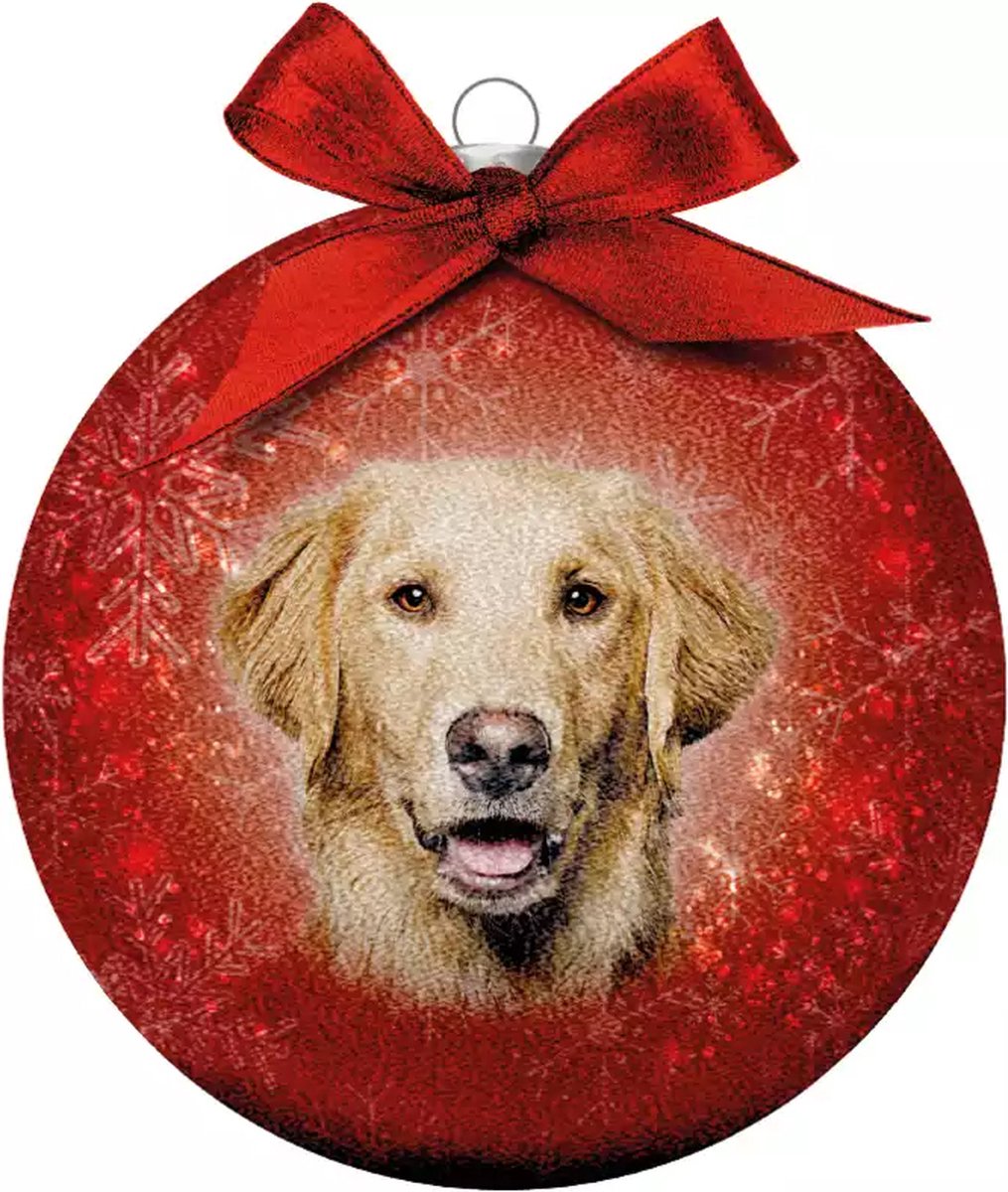 Plenty Gifts Kerstbal Frosted Golden Retriever 10CM