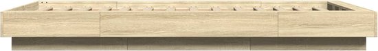 vidaXL - Cadre de lit - avec - éclairage LED- sonoma - couleur chêne - 75x190 - cm