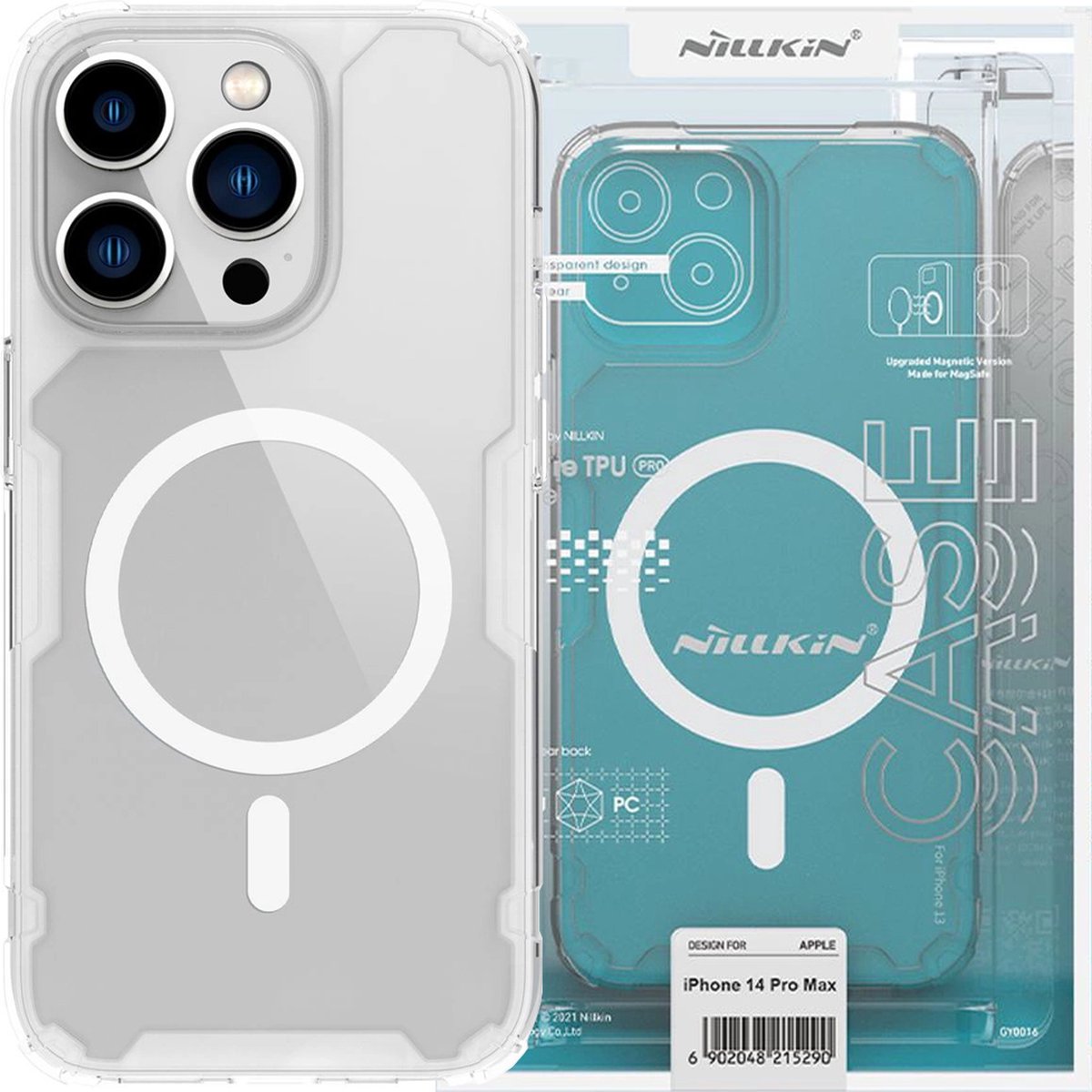 Nillkin - Nature - Pro Magnetisch gepantserd hoesje met MagSafe voor iPhone - 15 - Pro - wit
