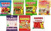 Haribo Mixpakket Halal Snoep (Cola, Zure Cola, Kers, Wormpjes, Tropifrutti, Aardbei, Marshmallows) (7 soorten) (650Gr)