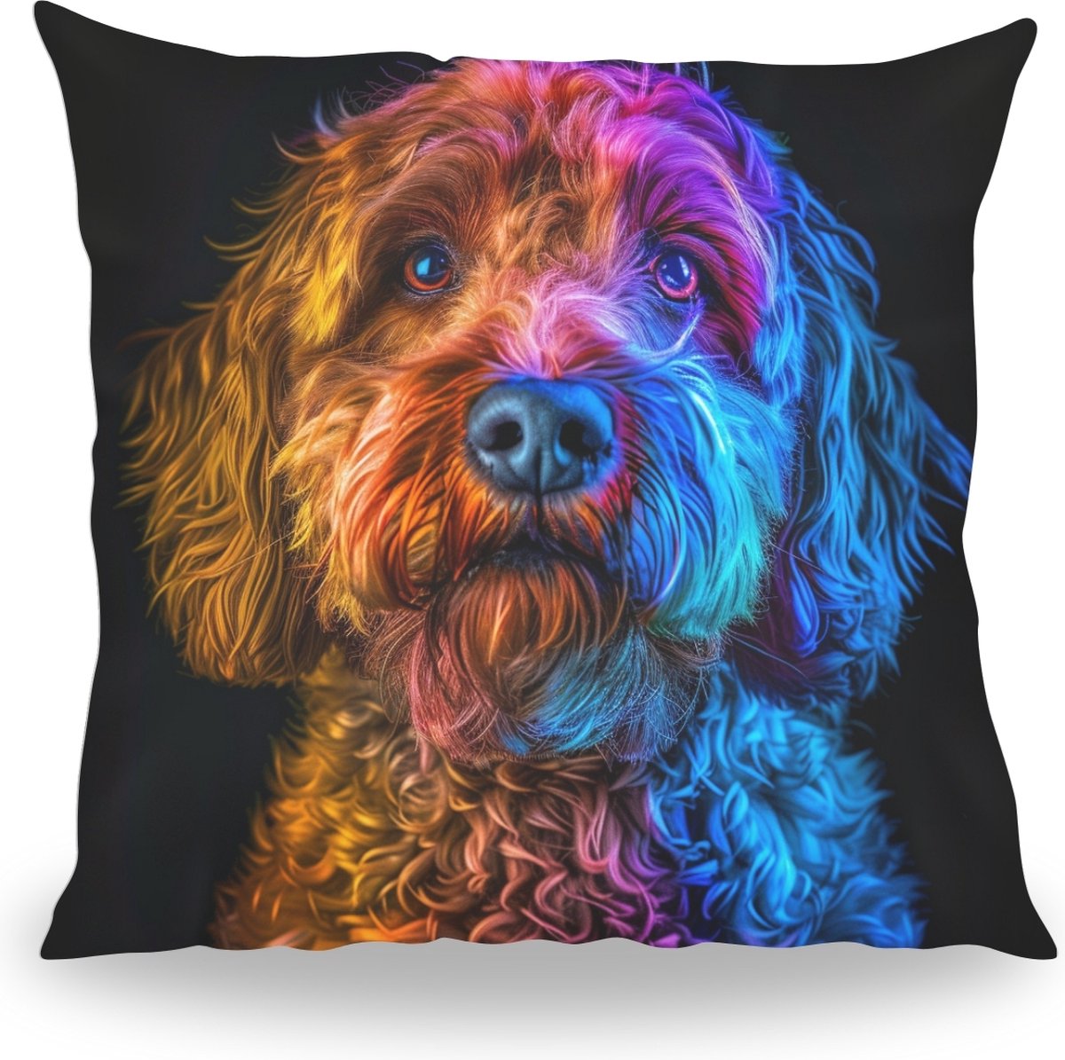 Kussen - Huisdier Portret - Labradoodle 1 Color - 50 cm