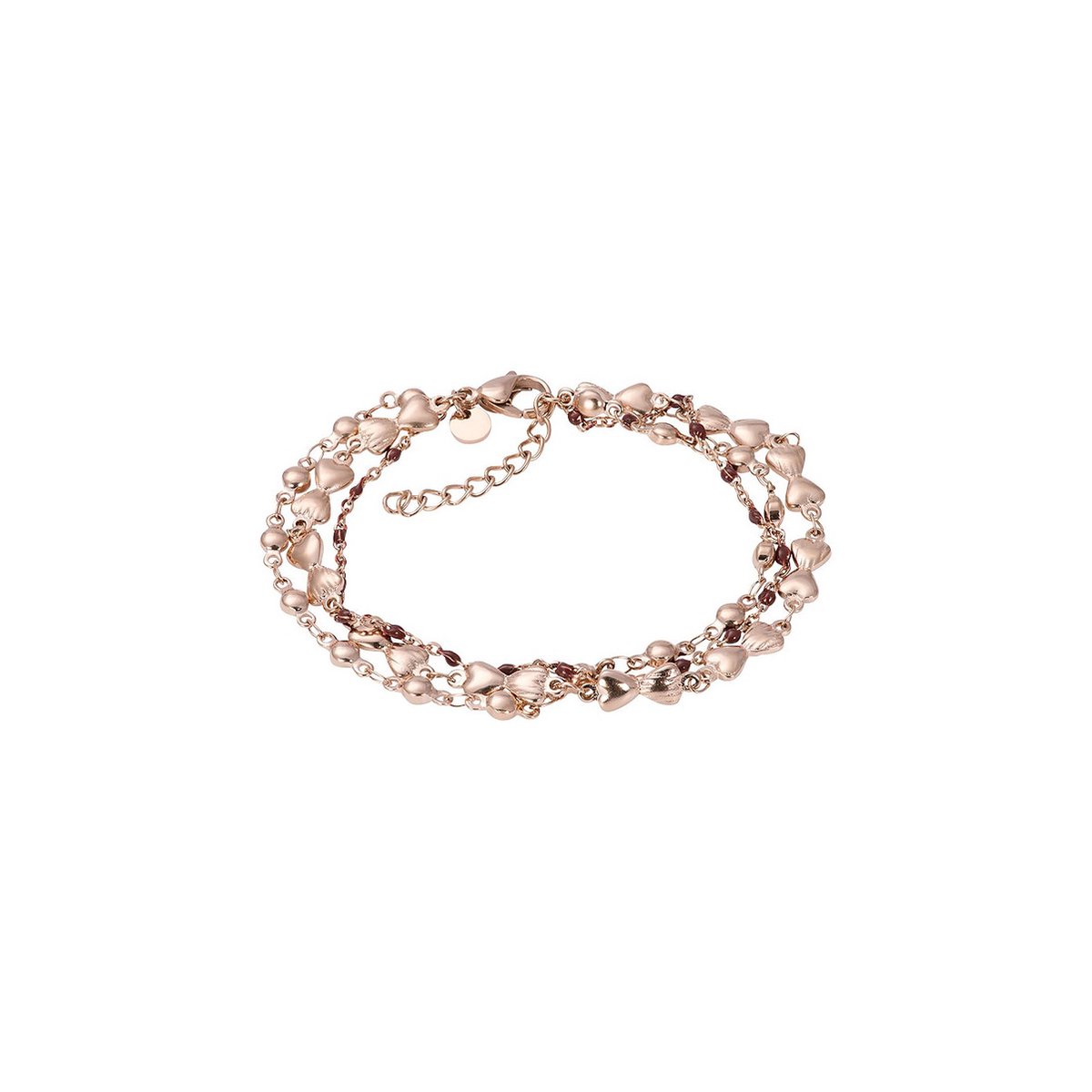 iXXXi Jewelry-Botswana (brown beads)-Rosé goudkleurig-Dames Armband