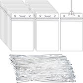 50x Badgehouder - Verticaal Pvc Id Badgehouders - 11x6.5cm - Naambadges - Pasjes Badge - Transparant Id Pashouder - Naambadge Houder - Kaarthouder - Kaarthouders Naambadges - Id Card Holder - Zegel - Waterdichte Plastic Id-Kaarthouder - Met 50 Ring