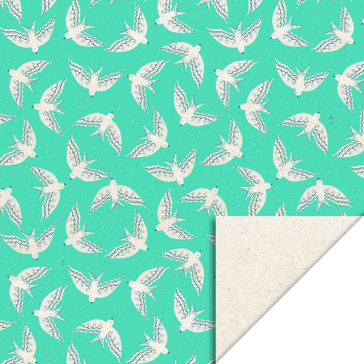 HOP - Cadeaupapier 70 cm - Birds mint