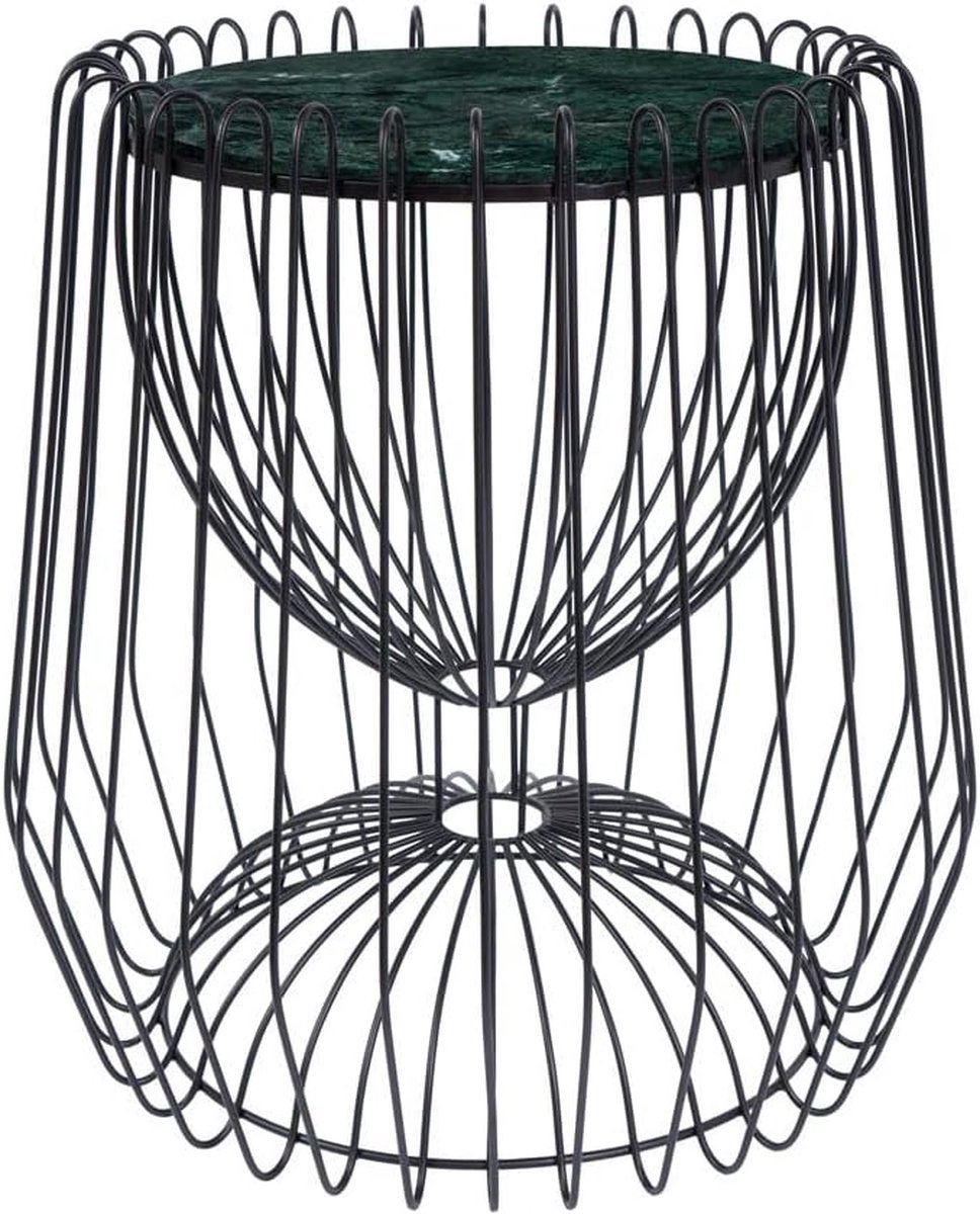 Goodivery ® Moderne Ronde Bijzettafel met Marmeren Blad en IJzeren Frame voor Binnen en Buiten