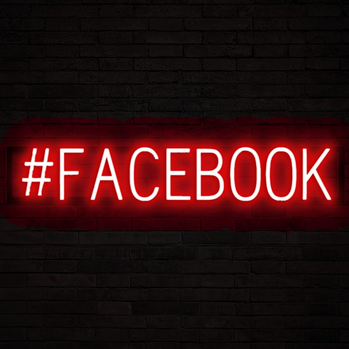 #FACEBOOK - Lichtreclame Neon LED bord verlicht | SpellBrite | 86,5 x 16 cm | 6 Dimstanden & 8 Lichtanimaties | Reclamebord neon verlichting