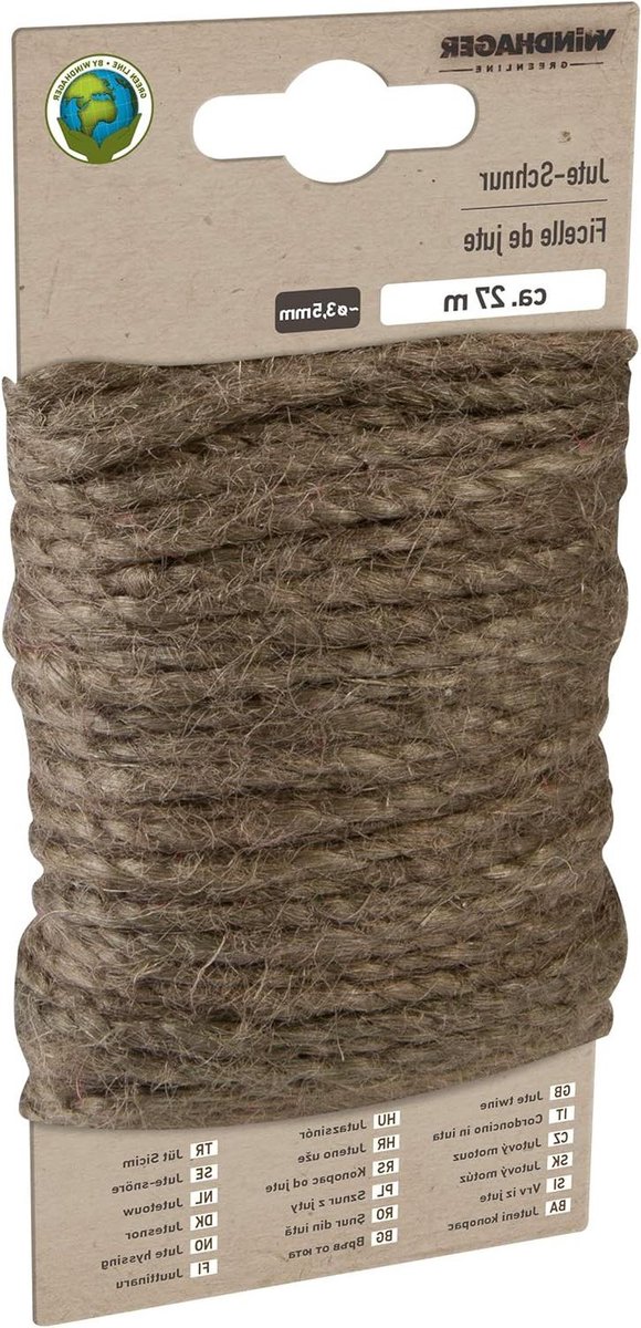 Decoratief jutekoord - terrabruin - Ø 35 mm - 27 meter - knutselkoord - tuindecoratie