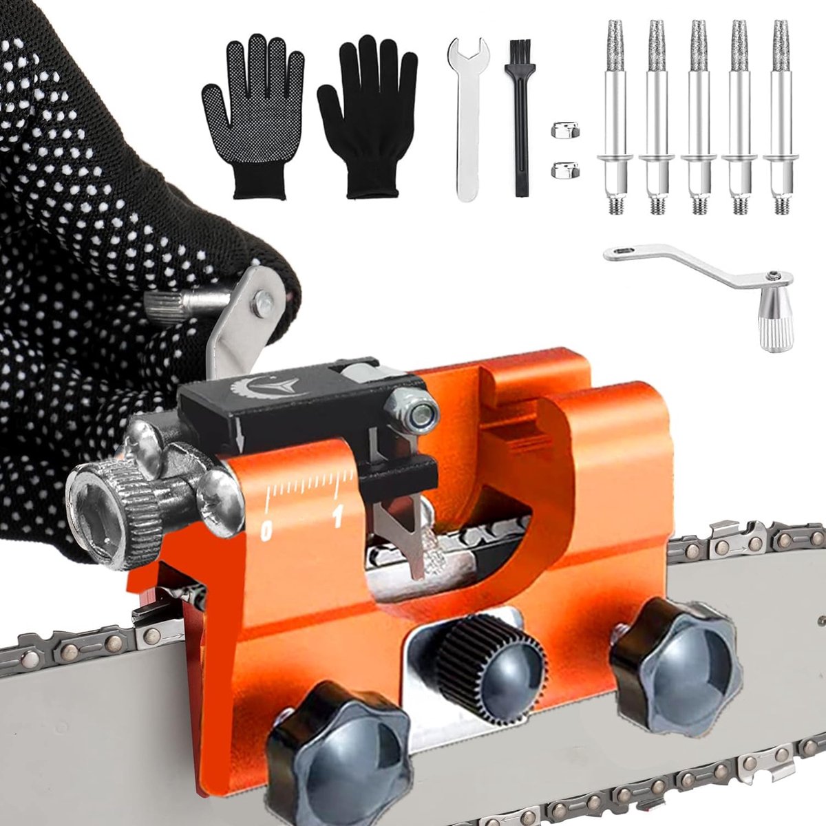 WNHB® Kettingzaag slijper set - Handmatige kettingzaag slijpset voor kettingzagen - Complete slijpset met accessoires