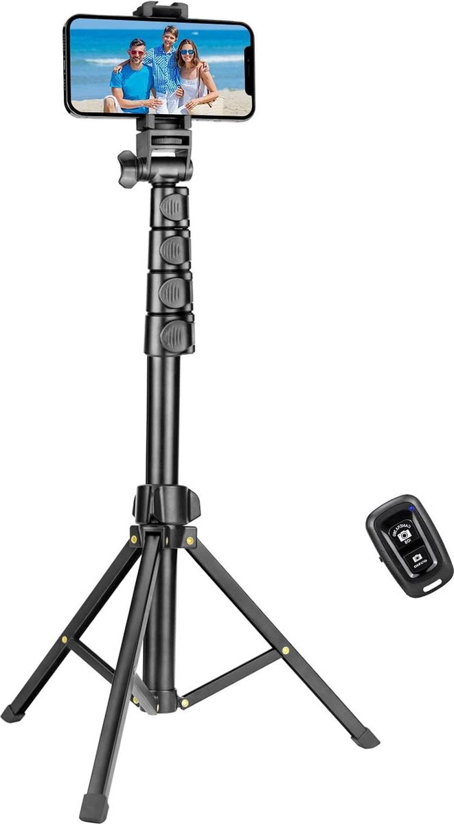 17 Meter-67 inch Telefoon Statief & Bluetooth Selfie Stick Statief - Mobiele Telefoon Statief met Bluetooth Afstandsbediening - Compatibel met iPhone 15-14-13-12-12 pro-11-11pro-8