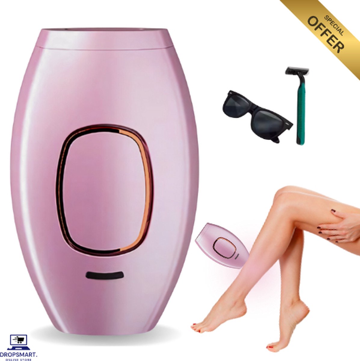 IPL DropSmart 3-in-1 Laser Ontharingsapparaat Inclusief Scheermes Beschermbril Multifunctioneel