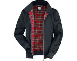 R.E.D. Rock-Engineered Design Zwart basisjasje met geruite voering - Heren - 5XL
