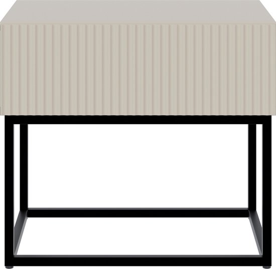 Selsey Veldio - Nachtkastje 50 cm - Grijs beige met zwarte poten