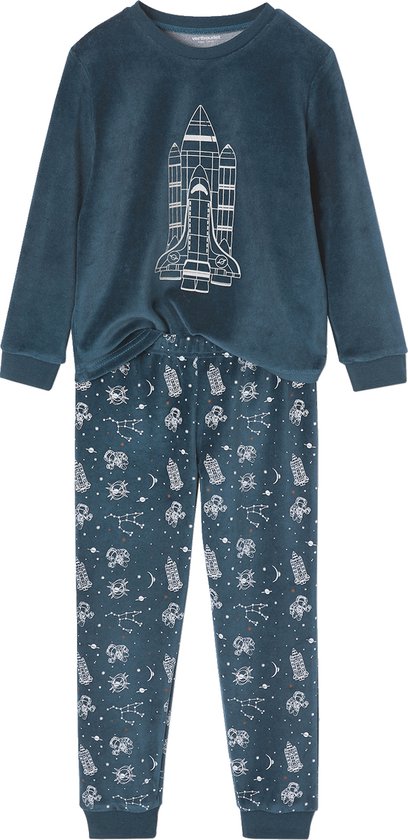 Vertbaudet Pyjama garçon velours fusée phosphorescente