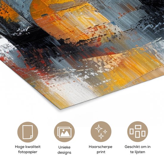 Poster 20x30 cm - Gracht - Huizen - Kunst - Art - Posters - Kamer decoratie - Wanddecoratie woonkamer - Muurdecoratie slaapkamer