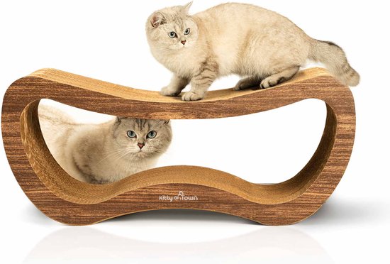 Foto: Kitty town max large krabkarton sofa krabplank kat donkere kleur