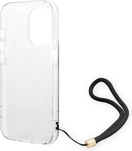 Coque arrière imprimée Guess 4G avec sangle - Apple iPhone 14 Pro Max (6,7") - Zwart