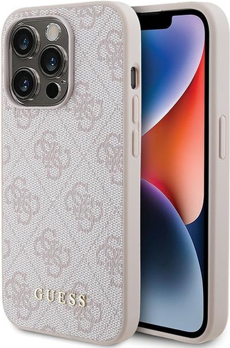 Guess 4G Back Case - Geschikt voor Apple iPhone 15 Pro (6.1") - Roze