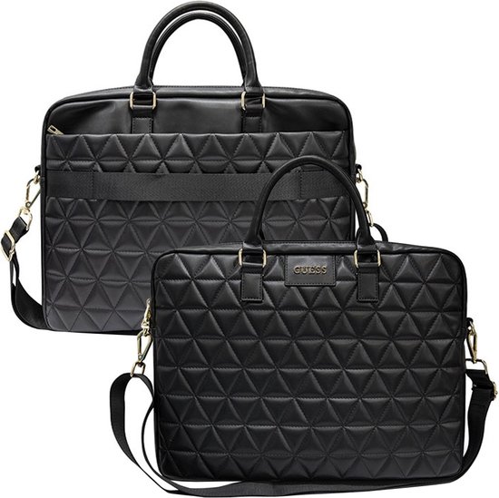 Foto: Guess quilted laptop bag geschikt voor alle laptops tot 15 inch zwart