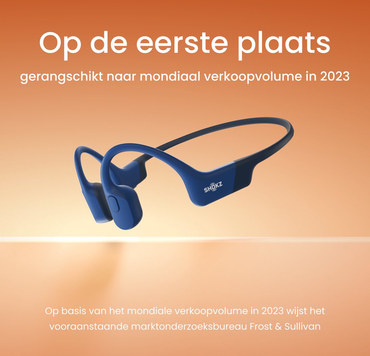 Shokz OpenRun USB-C Open-ear Sporthoofdtelefoon – Bone Conduction – Draadloos – IP67 – Blauw thumbnail 5