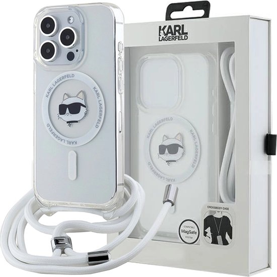 Karl - Lagerfeld - Coque IML Choupette Head & Cord MagSafe pour iPhone - 14 - Pro - Max - transparente