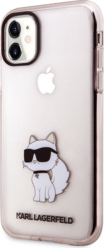 Karl - Lagerfeld - KLHCN61HNCHTCP coque pour iPhone - 11 / Xr - rose - Ikonik - Choupette