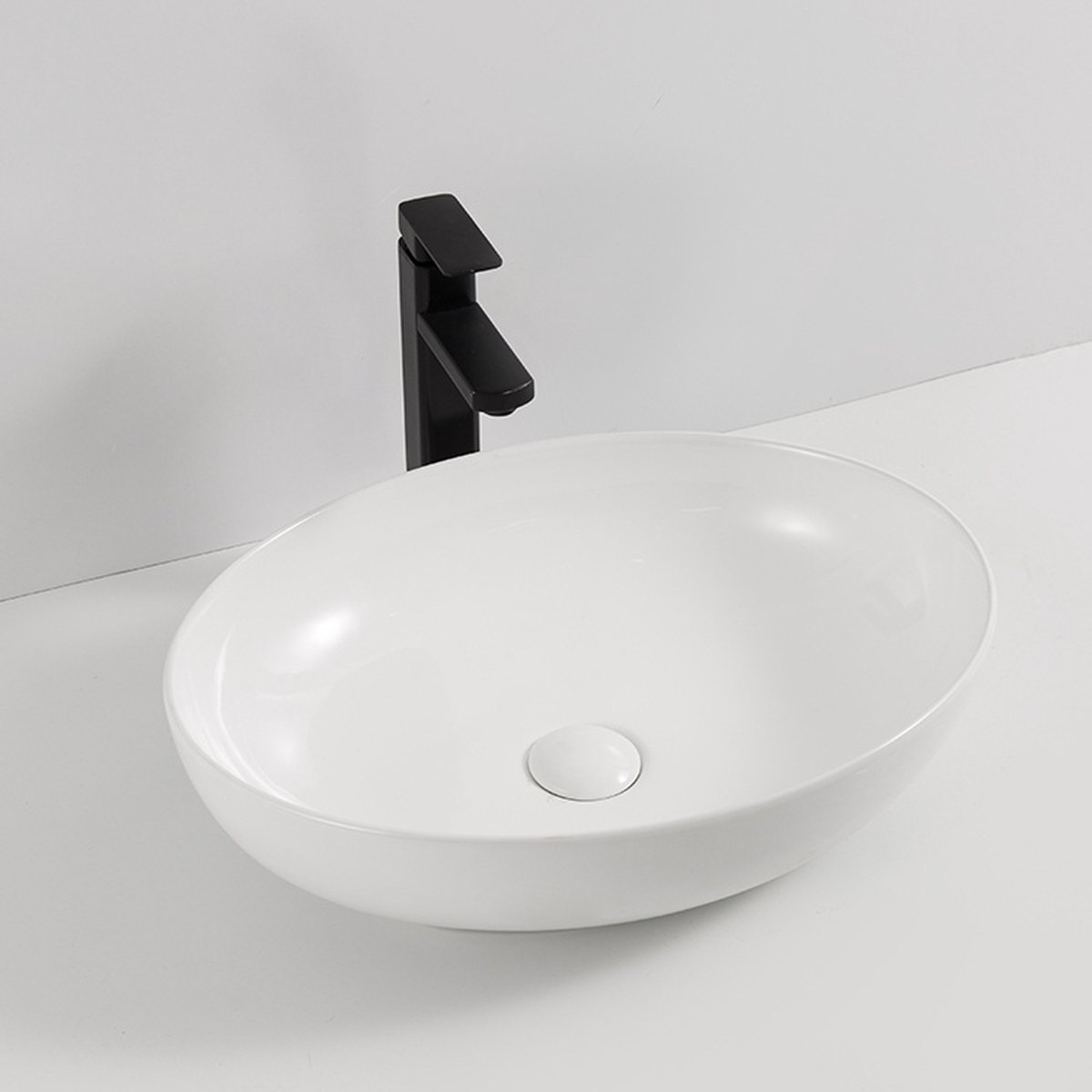 LINEA UNO - Grevo 52 - Glans wit - Waskom - - Keramiek - Ovaal - 251083