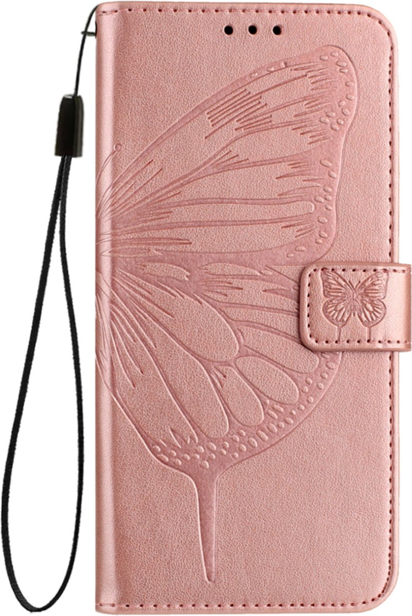 Luxe Bescherm-Etui Hoes geschikt voor iPod Touch - Vlinder - Roze