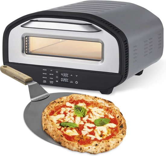 GOURMETmaxx Electric Pizza Oven with Pizza Server, Touch Display, Timer Function, 7 Programmes & DIY Mode, Pizza Maker up to max. 430 °C, Mini Oven for Pizza, Tarte Flambée, etc