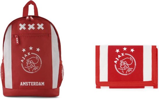Ajax Voordeelset Rugtas en Portemonnee Rood Wit XXX
